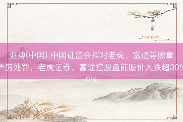 亚搏(中国) 中国证监会拟对老虎、富途等照章严厉处罚，老虎证券、富途控股盘前股价大跌超30%
