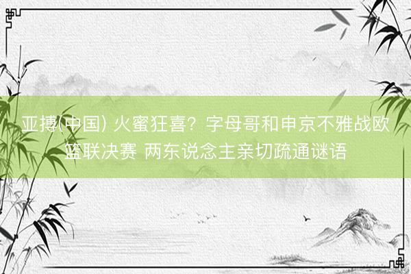 亚搏(中国) 火蜜狂喜？字母哥和申京不雅战欧篮联决赛 两东说念主亲切疏通谜语