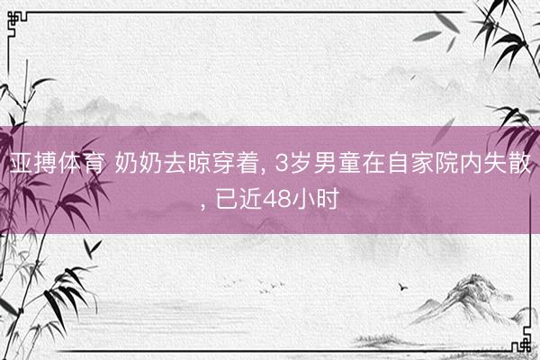 亚搏体育 奶奶去晾穿着, 3岁男童在自家院内失散, 已近48小时